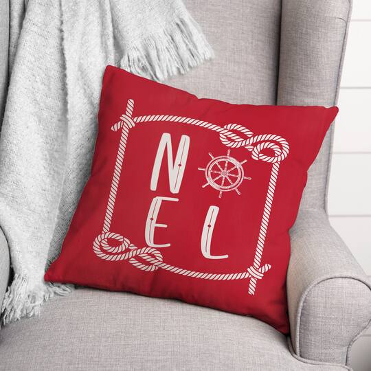 Nautical Noel Throw Pillow